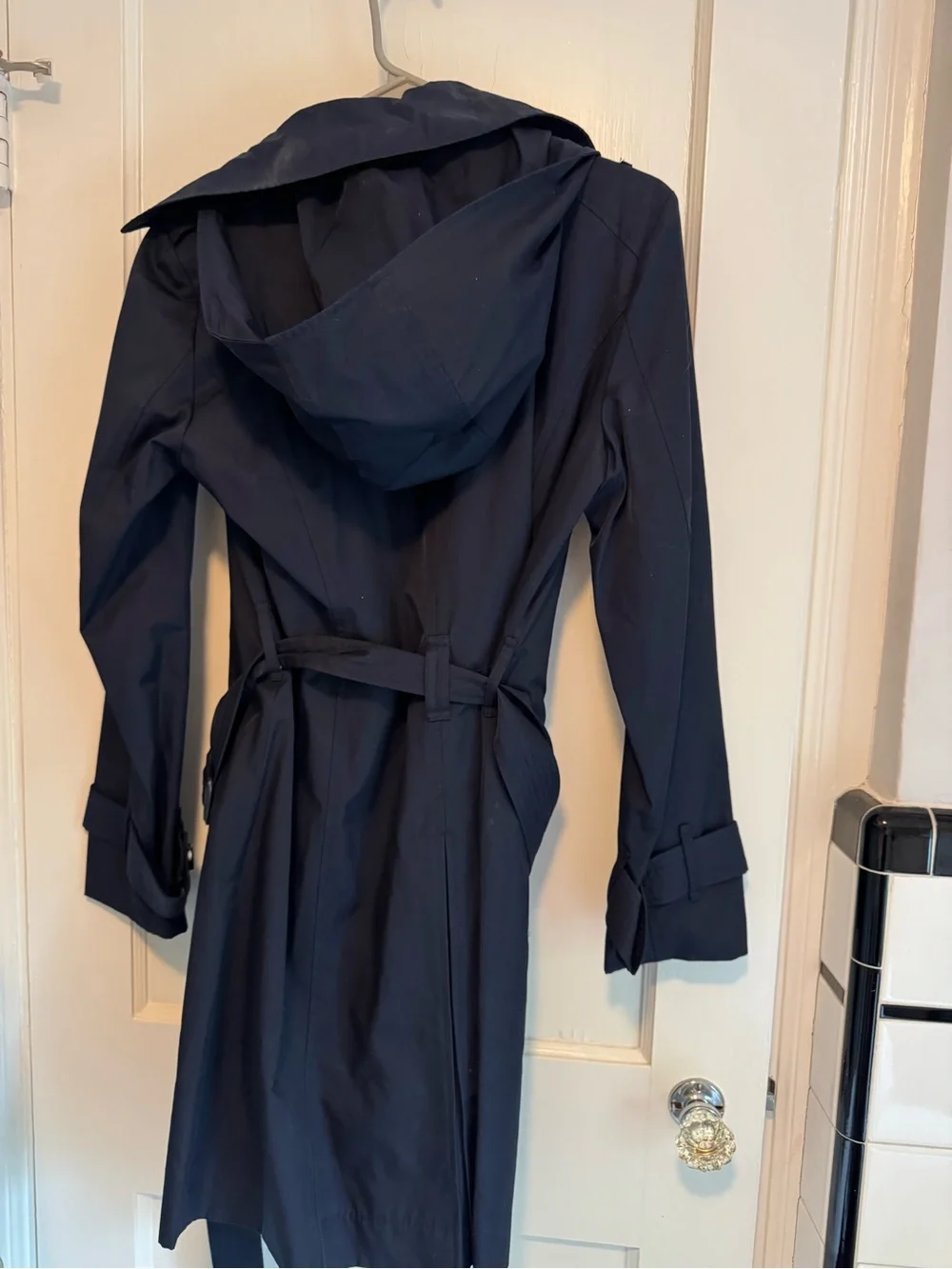 London Fog Navy Double-Breasted Trench Coat with Belt